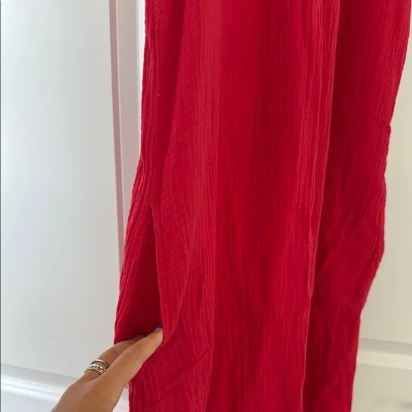 Magaschoni Red Spaghetti Strap Sundress Midi - Picture 3 of 3